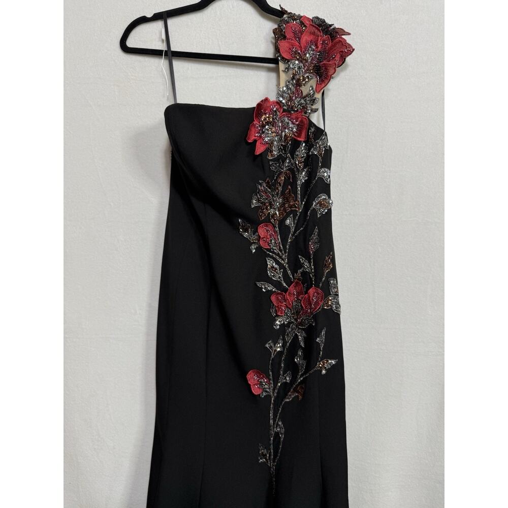 Mac Duggal Off The Shoulder Embroidered Mermaid Gown Black Size 6 NWOT 11779 - Picture 8 of 16